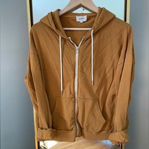 MATE The Label Hoodie L Zip Up Organic Terry Sweater Amber